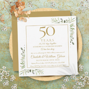 Invitation 50e anniversaire de Mariage Souvenirs Carré de ver