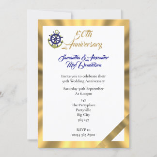 Invitation 50e anniversaire de mariage sur le thème du yachti