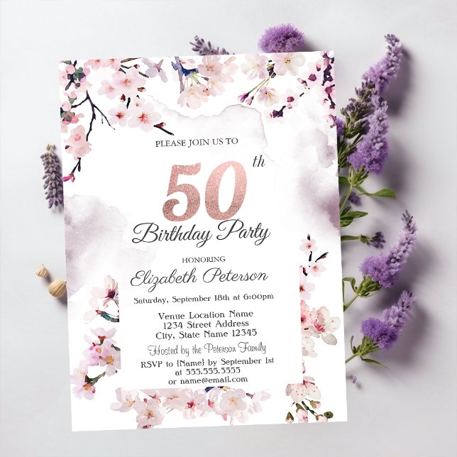 Invitation 50e anniversaire des Cerisiers en fleurs (Créateur téléchargé)