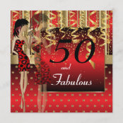 Invitation Anniversaire En Soie Noir Fabuleux De 50 Talons Zazzle Fr