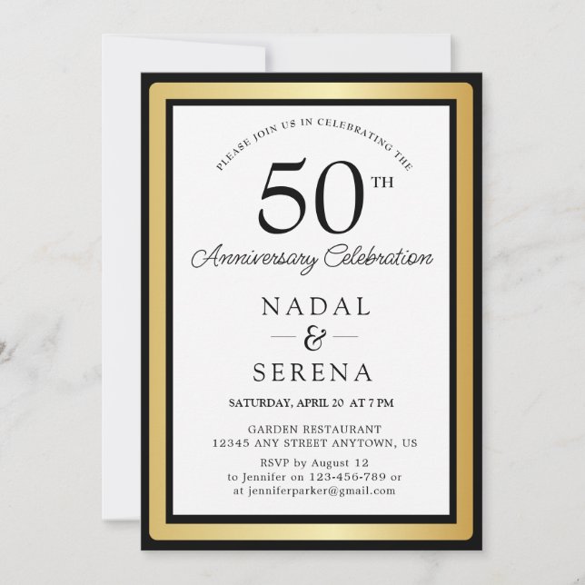 Invitation 50e anniversaire du Mariage (Devant)