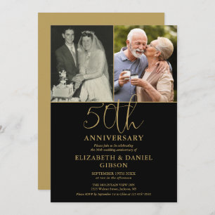Invitation 50e anniversaire du Mariage Alors et maintenant 2 