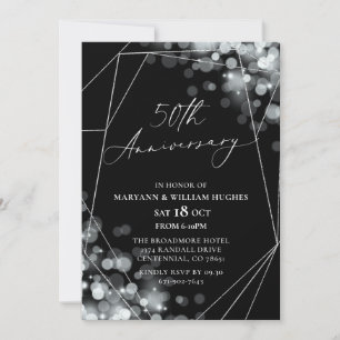 Invitation 50e anniversaire du Mariage Black & Silver