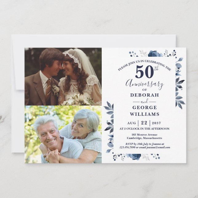 Invitation 50e anniversaire du Mariage de la Marine, puis et  (Devant)