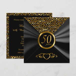 Invitation 50e anniversaire du Mariage d'or  Motif léopard