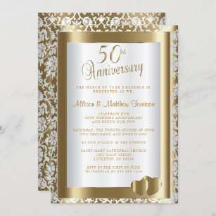 Invitations Faire Part Cartes Anniversaire Mariage 50 Ans Zazzle