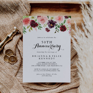 Invitation 50e anniversaire du Mariage du printemps de Bourgo