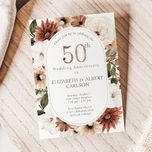 Invitation 50e anniversaire du Mariage floral