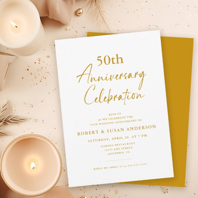 Invitation 50e anniversaire du Mariage minimal moderne (Créateur téléchargé)