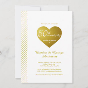 Invitation 50e anniversaire du Mariage Or
