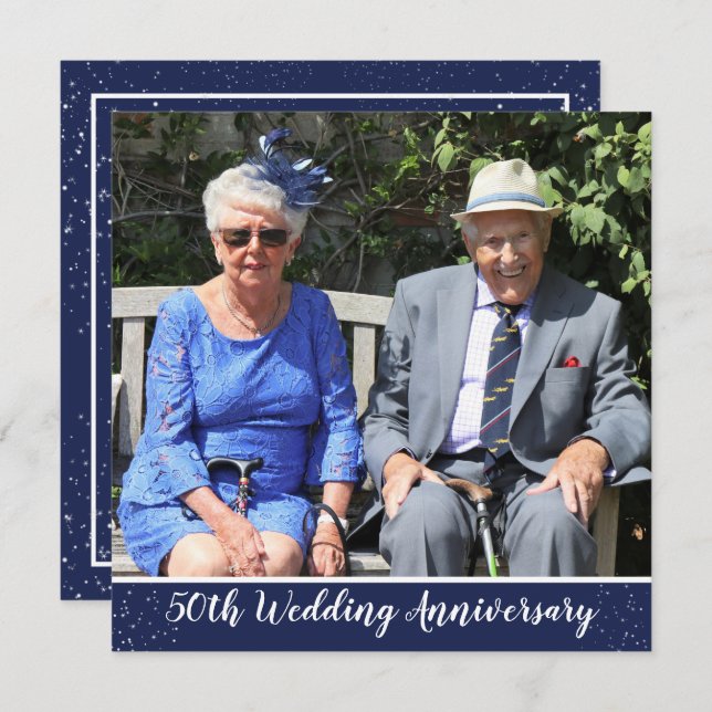 Invitation 50e anniversaire du Mariage photo (Devant / Derrière)