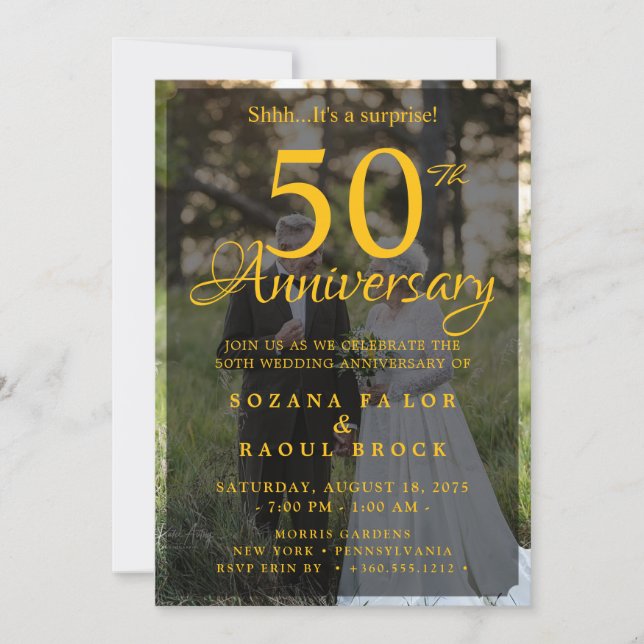 Invitation 50e anniversaire du Mariage photo (Devant)