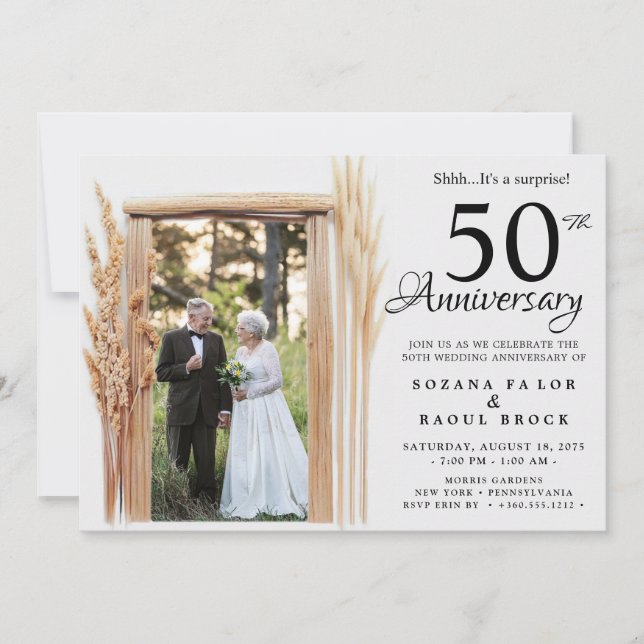 Invitation 50e anniversaire du Mariage photo (Devant)