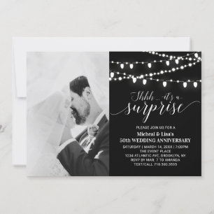 Invitation 50e anniversaire du Mariage photo noir et blanc
