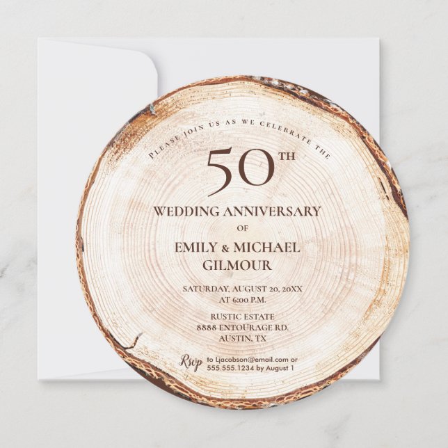 Invitation 50e anniversaire du Mariage Photo personnalisée Bo (Devant)