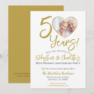 Invitation 50e anniversaire du Mariage Photographie cardiaque