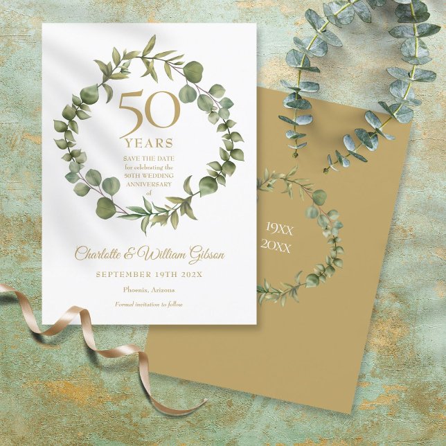 Invitation 50e anniversaire du Mariage Sauvez la date de la v (Créateur téléchargé)