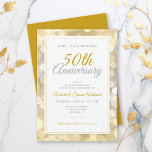 Invitation 50e anniversaire du Mariage Surprise | Gold Bokeh<br><div class="desc">Cette élégante invitation à la célébration du 50e anniversaire du Mariage par surprise comporte une bordure en or et en argent du Bokeh. Le texte personnalisé vous permet d'ajouter les détails de votre invitation.</div>