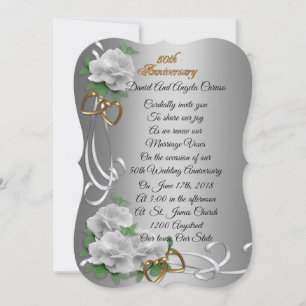 Invitation 50e anniversaire du Mariage vow renouvellement ros