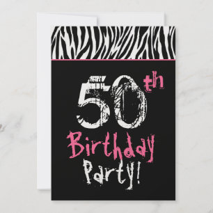 Invitation 50e anniversaire du Zebra Black Pink
