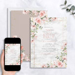 Invitation 50e anniversaire Dusty rose or Aquarelle marbre<br><div class="desc">Célébrez votre 50e anniversaire en style avec cette magnifique invitation en marbre d'or rose Dusty 50e anniversaire! Doté d'élégants éléments botaniques à fleurs d'eucalyptus et de pêche rose poussiéreuse, d'éléments d'angle en faux or et d'un cadre rose poussiéreux contre un arrière - plan en marbre imitation carrera unique, cette invitation...</div>
