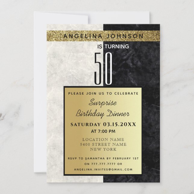 Invitation 50e anniversaire en or (Devant)