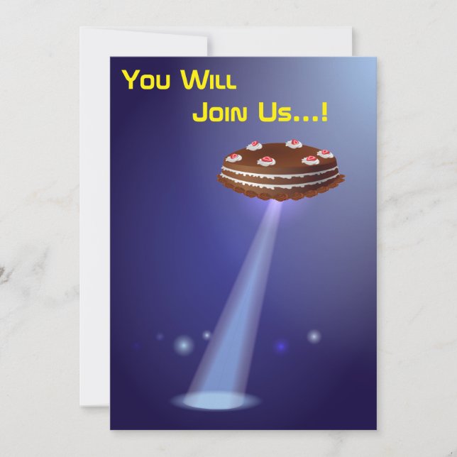 Invitation 50e anniversaire 👽 enlèvement d'Alien de l'OVNI (Devant)