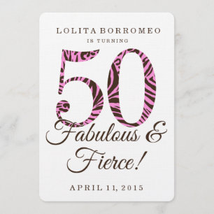 Invitation 50e anniversaire Fabulous & Fierce Party