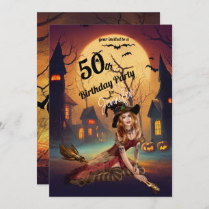 Invitation 50e anniversaire Fête d'Halloween Éffrayant