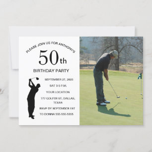 Invitation 50e Anniversaire Fête Golfer Papa Par Golf Photo