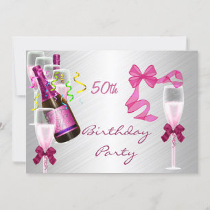 Invitation 50e anniversaire fête Pink