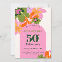 50e anniversaire floral coloré élégant féminin