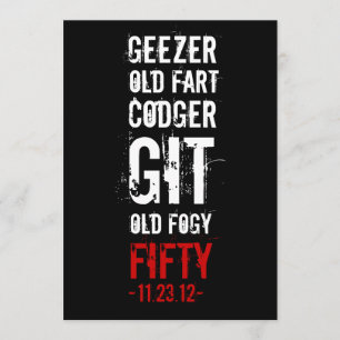 Invitation 50e anniversaire Geezer