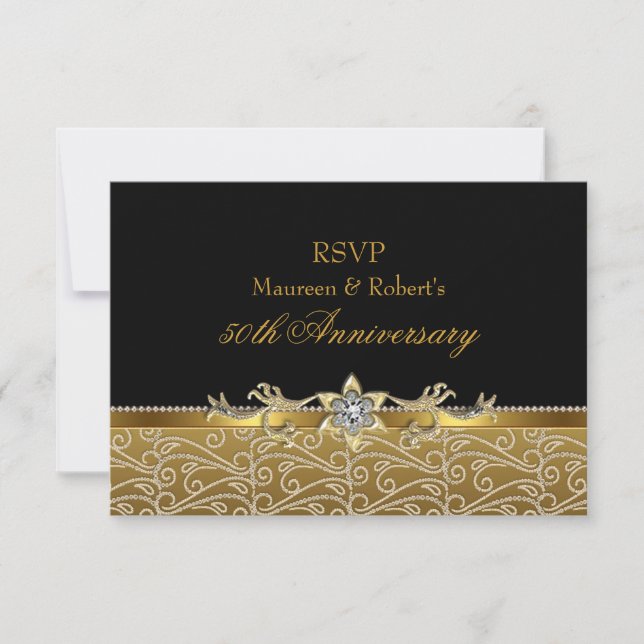 Invitation 50e anniversaire Gold & Black Diamond R (Devant)