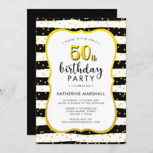 Invitation 50e anniversaire Gold et Black