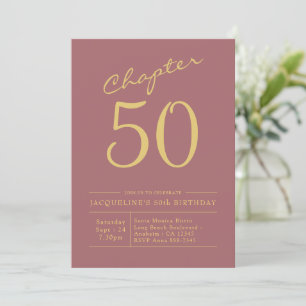 Invitation 50e anniversaire Gold Pink
