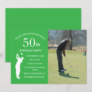Invitation 50e Anniversaire Golf Green Park Golf Photo