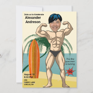 Invitation 50e anniversaire 💪🤣 Hommes Drôle Bodybuilder Mus
