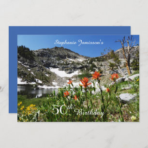 Invitation 50e anniversaire Invitation, Montagnes, Fleurs sau