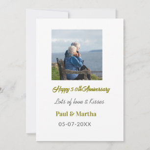 Invitation 50e anniversaire joyeux moderne ajouter nom date p