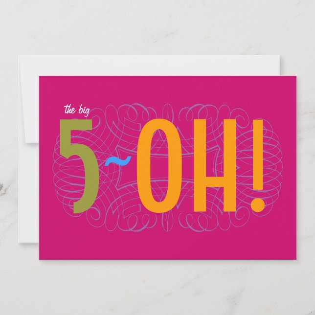 Invitation 50e anniversaire - le Big 5-OH! (Devant)