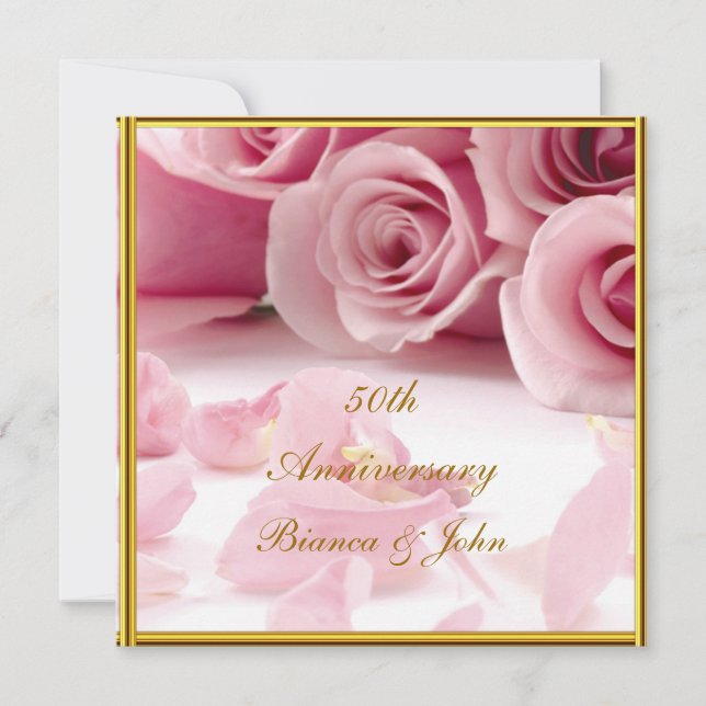 Invitation 50e anniversaire le plus populaire et le plus élég (Devant)