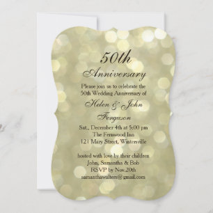 Invitation 50e anniversaire Mariage Champagne Bubbles Invitat