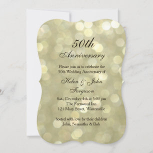 Invitation 50e anniversaire Mariage Champagne Bubbles Invitat