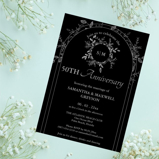 Invitation 50e anniversaire Mariage d'argent (ou autre) (Créateur téléchargé)