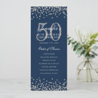 50e Anniversaire Menu Merci U Silver Navy Blu