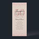 Invitation 50e Anniversaire Menu Rose Gold Champagne<br><div class="desc">Design élégant "Programme de fête d'anniversaire" avec faux parties scintillant confetti texte personnalisé.</div>