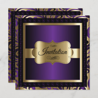 Invitation 50e anniversaire| Métallure et or violet