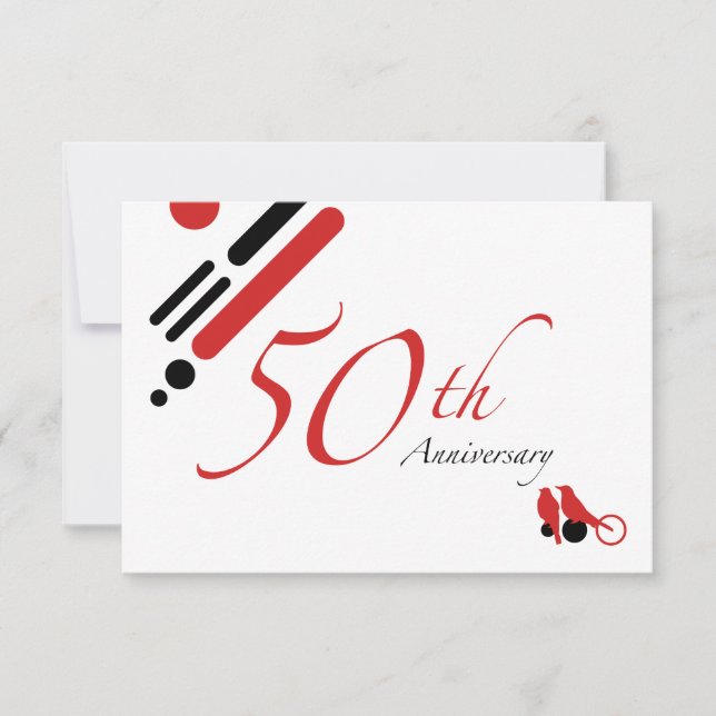 Invitation 50e anniversaire (mod birds) (Devant)