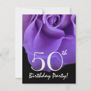 Invitation 50e anniversaire Modèle violet Rose pour son W419